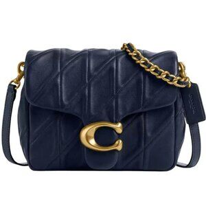 COACH Times Square Tabby 20 Navy Leather With Quilting